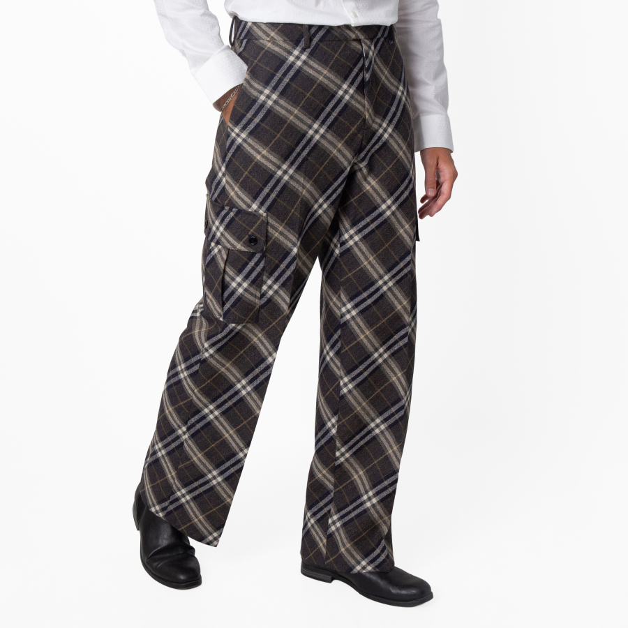 Burberry Check Wool Tailored Trousers