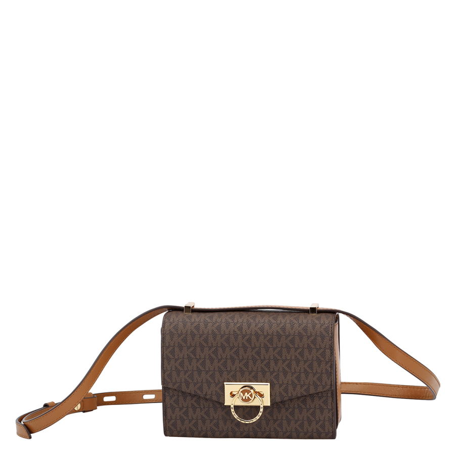 Michael Kors Ladies Hendrix Extra-small Logo Convertible Crossbody Bag - Brown