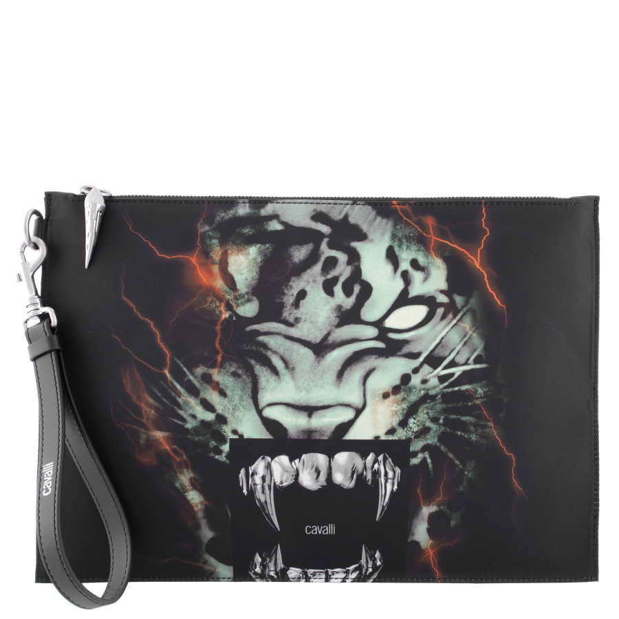 Roberto Cavalli Black Zip Pouch