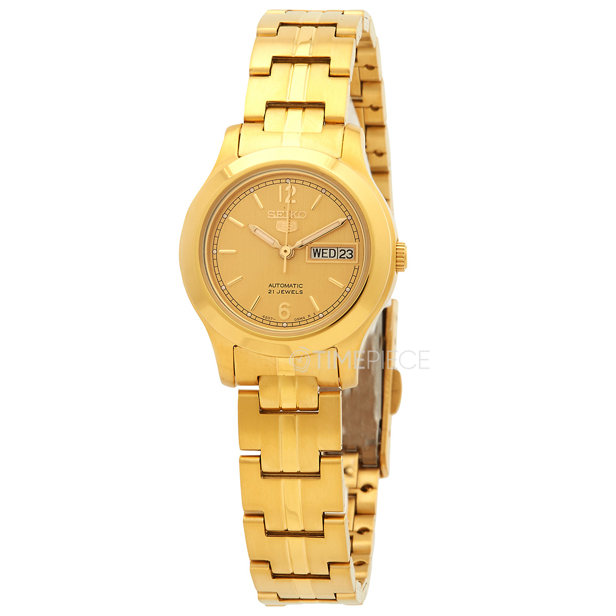 Seiko 5 Automatic Gold Dial Ladies Watch SYME02K1