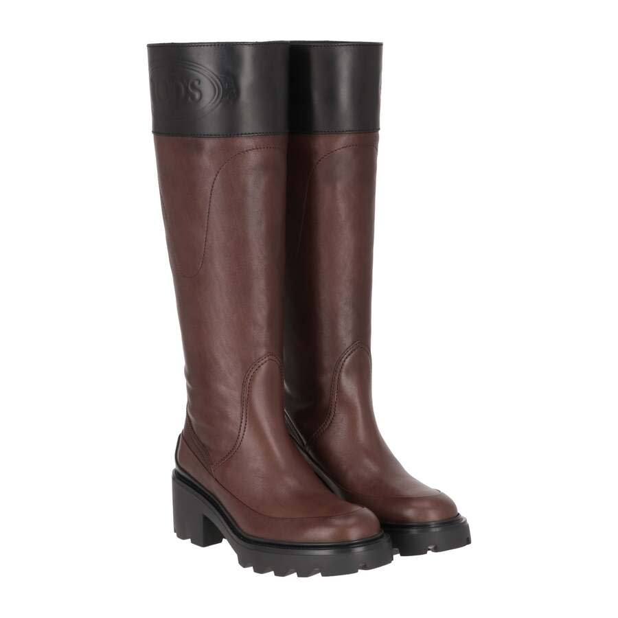 Tod's Women's Brown Leather Knee-High Riding Boots