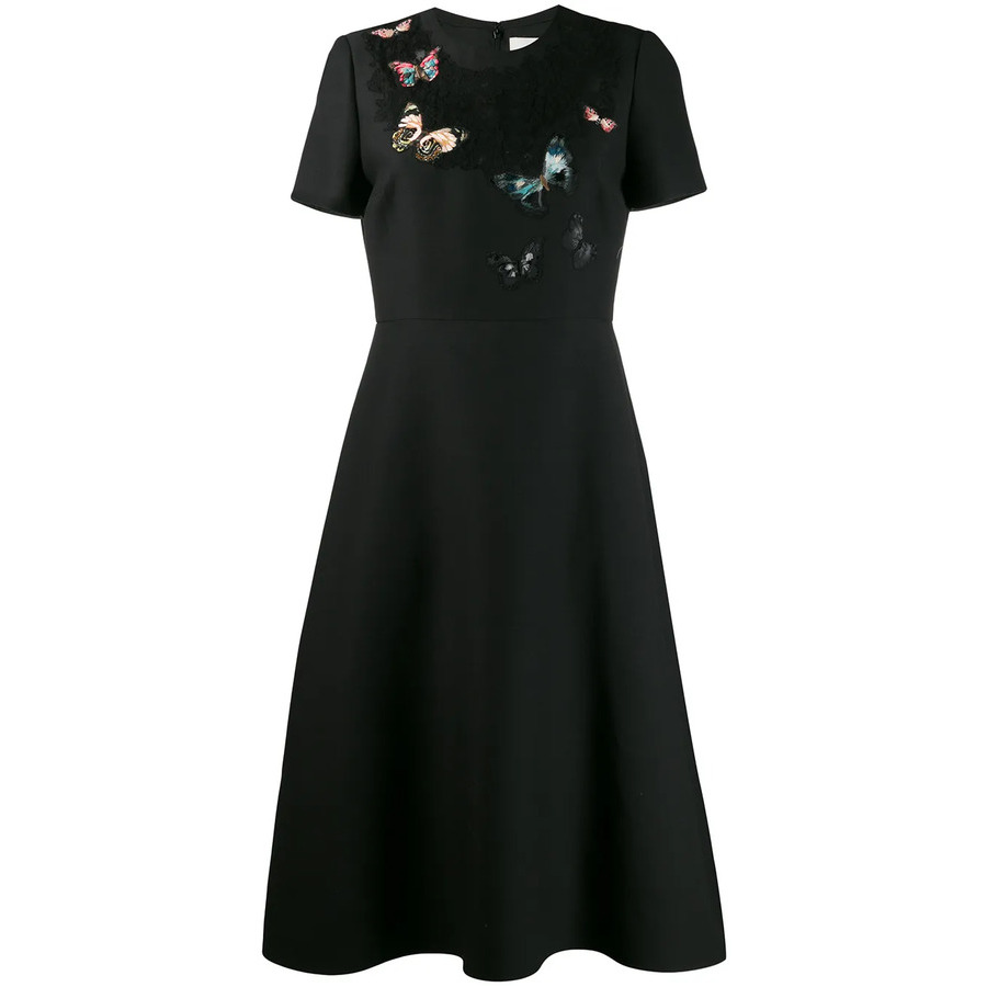 Valentino Garavani Embroidered Crêpe Couture Dress
