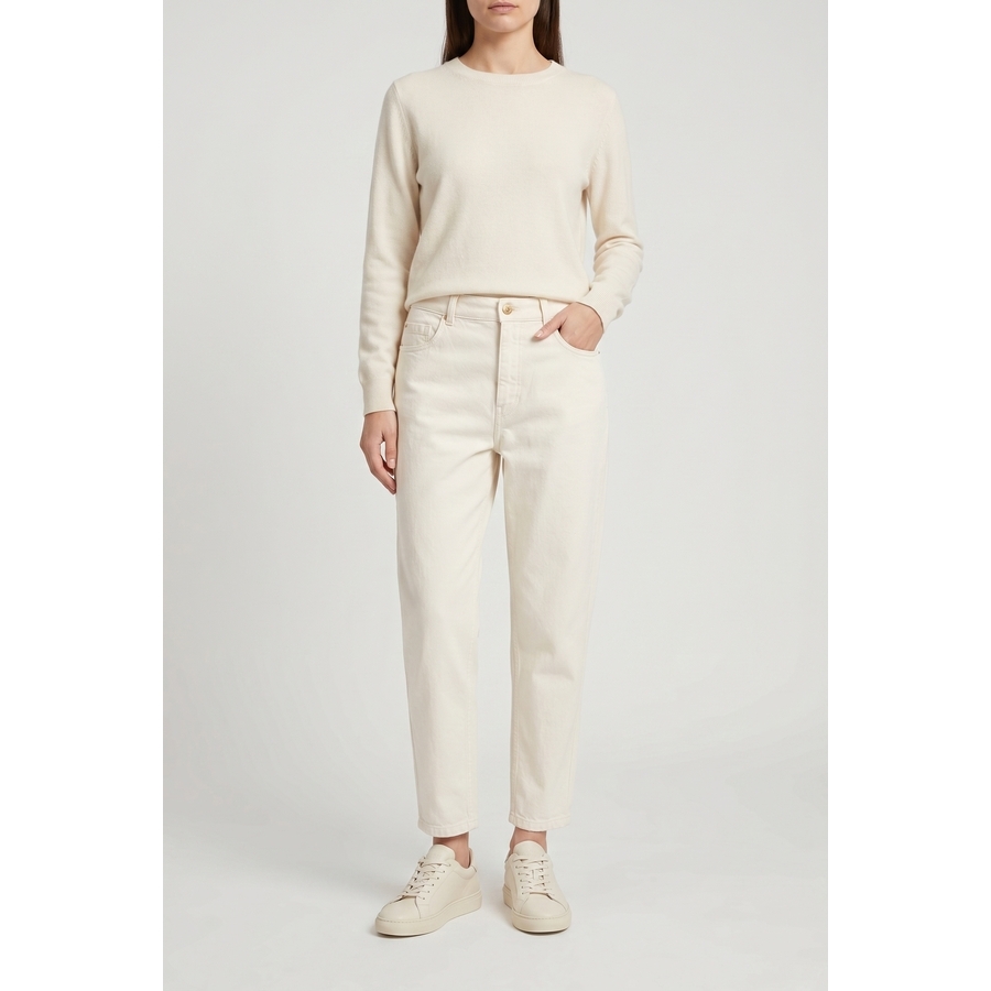 Brunello Cucinelli Wooff White Relaxed Cotton Trousers