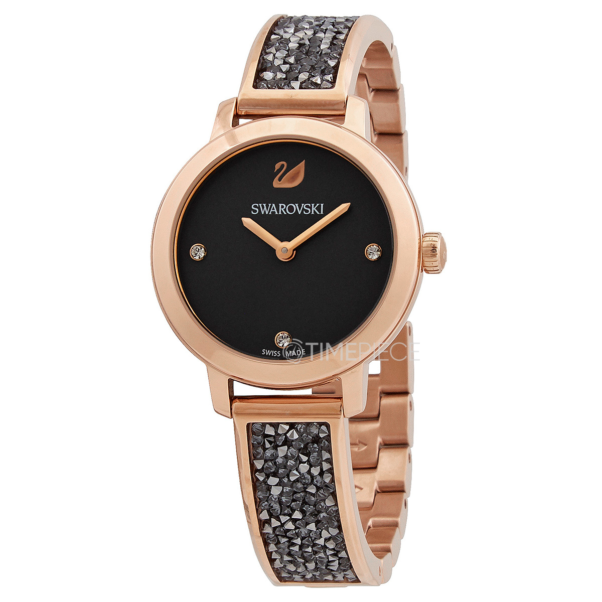 Swarovski Cosmic Rock Black Dial Rose Gold-tone Watch 5376068