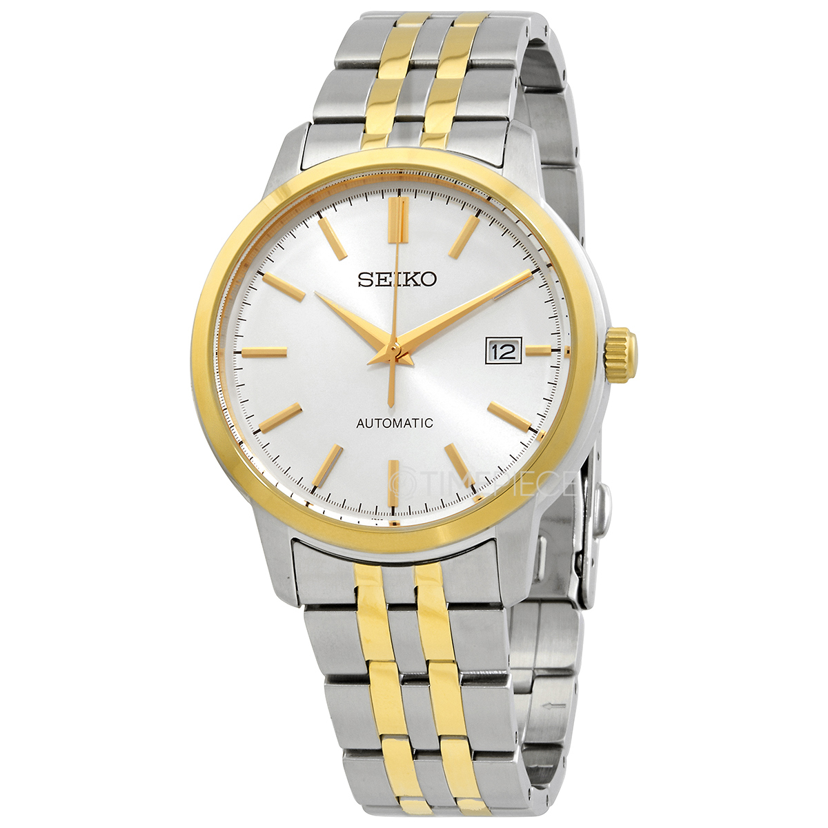 Seiko Essential Automatic White Dial Twotone Mens Watch SRPH92K1