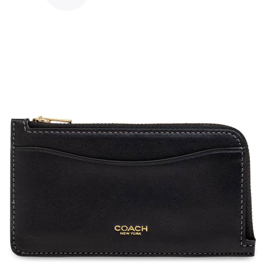 Coach New York Calf Card Case — Black