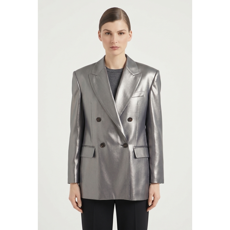 Brunello Cucinelli Wosilver Tailored Double Breasted Blazer