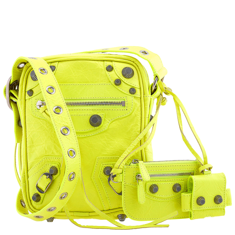 Balenciaga Le Cagole Men Crossbody Bag In Fluo Yellow