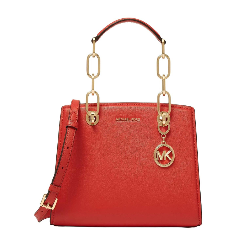 Michael Kors Cynthia Small Leather Satchel Bag