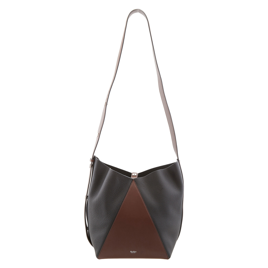 Max Mara Deer-Print Leather Medium Bucket Bag