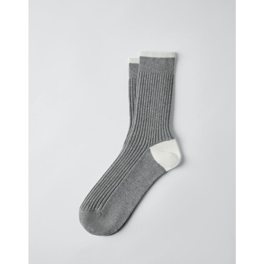 Brunello Cucinelli Ribbed Cotton Socks — Gray