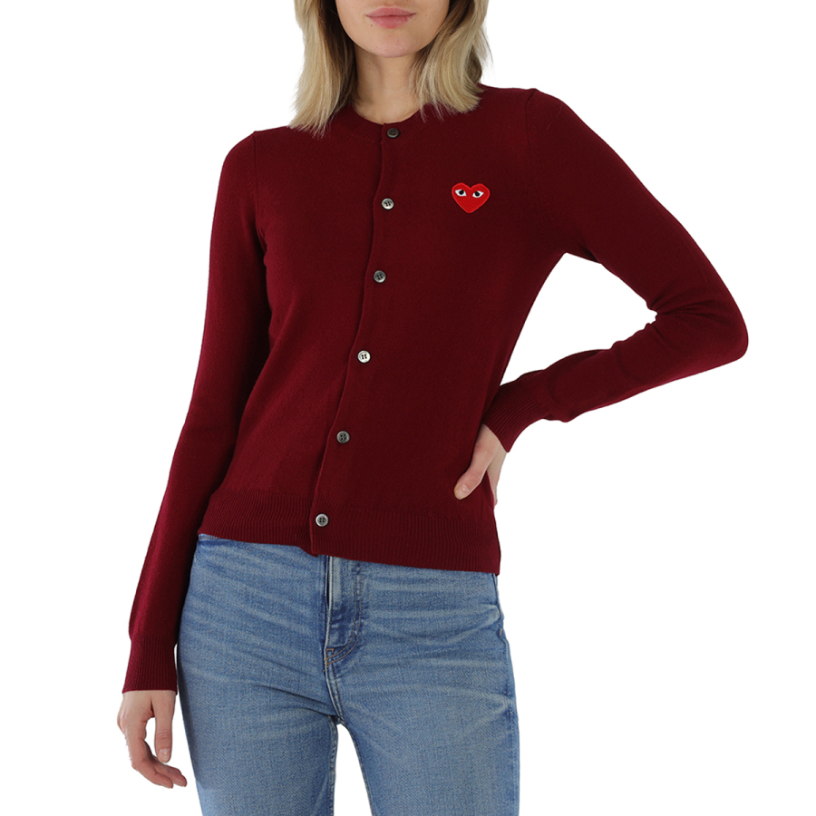 Comme Des Garcons Ladies Heart Logo Cardigan