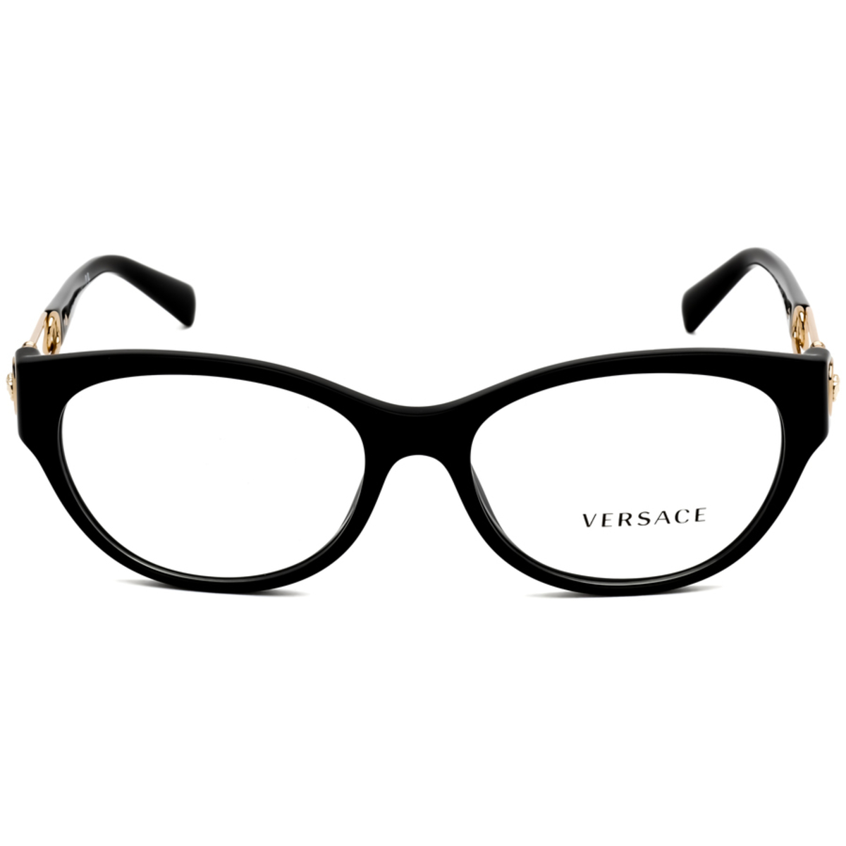 Versace Ladies Black Round Eyeglass Frames VE3289GB154