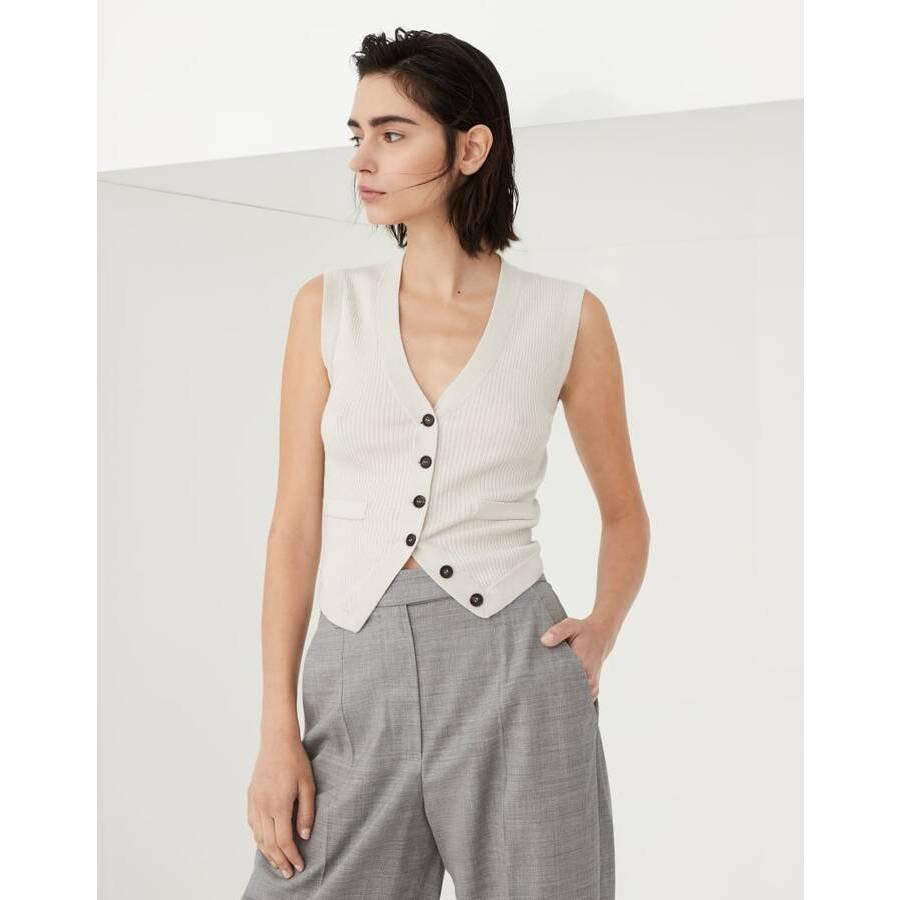 Brunello Cucinelli Wowarm White Wool Blend Shirt