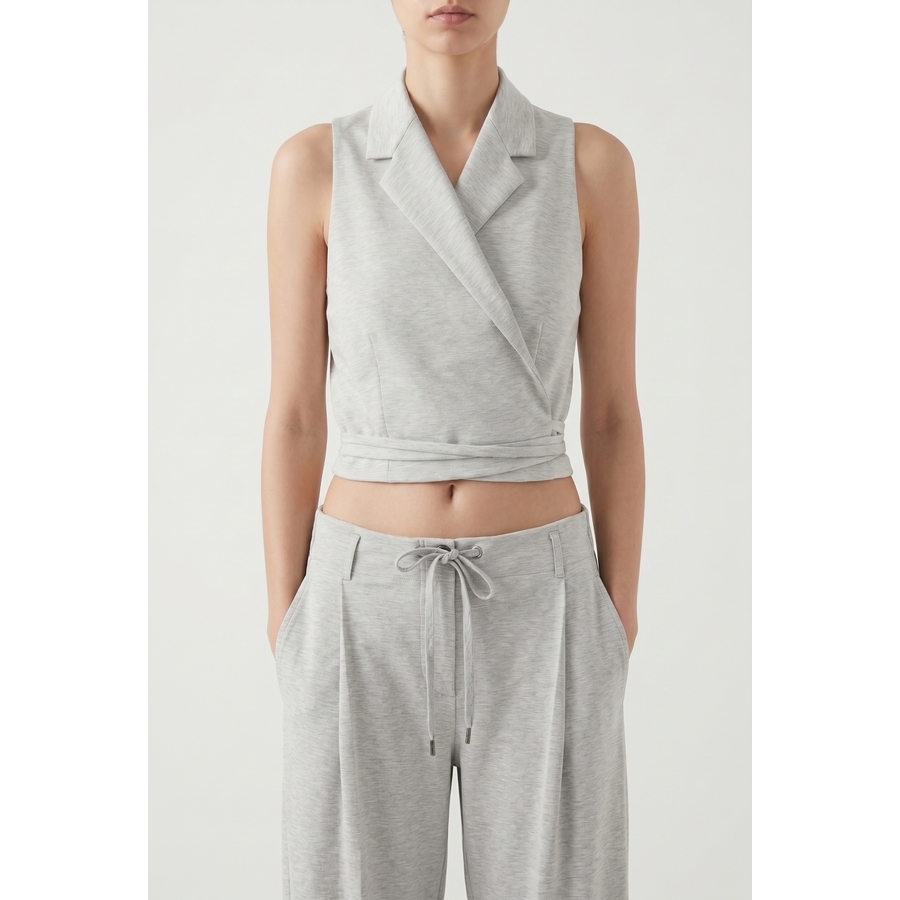Brunello Cucinelli Wolight Grey Sleeveless Shirt
