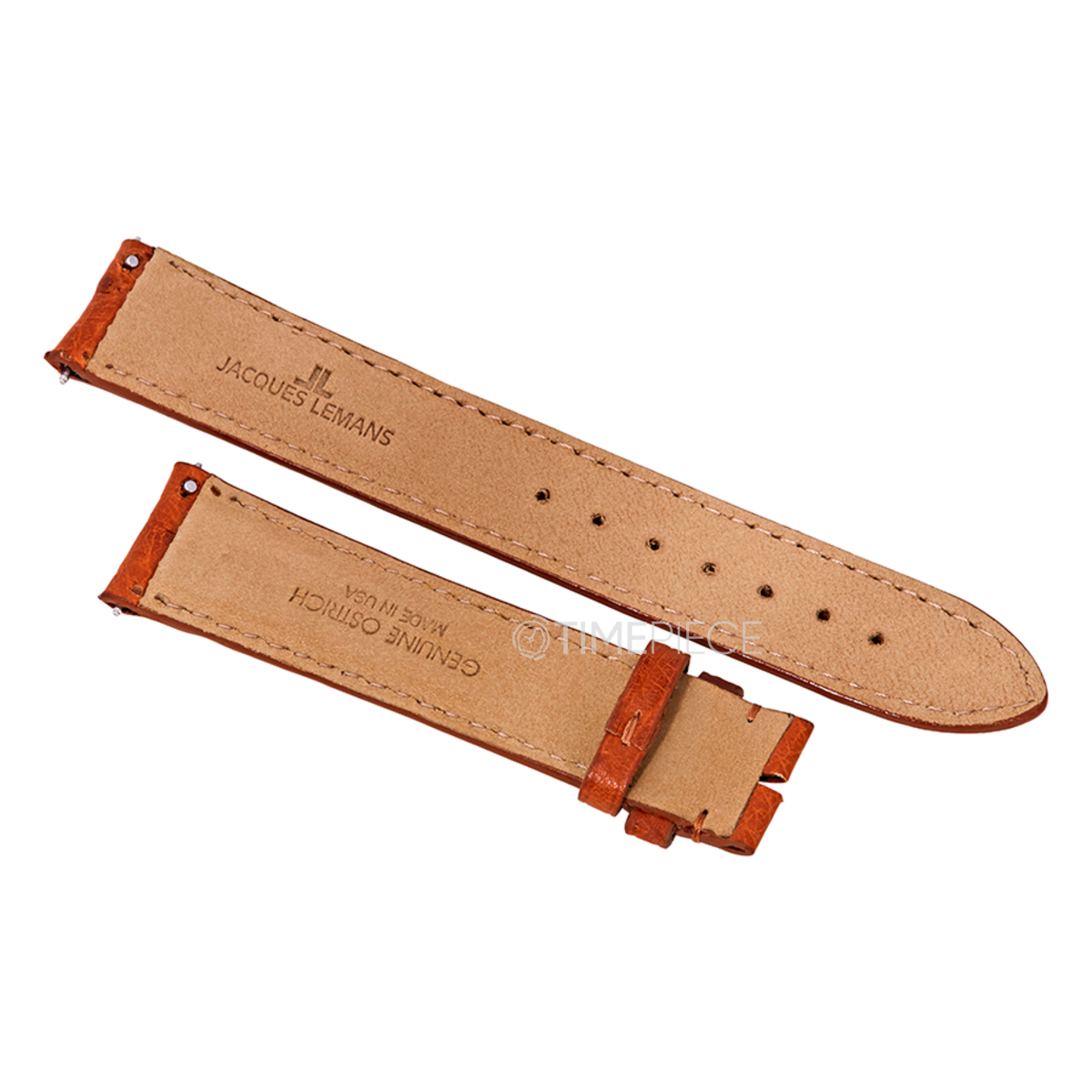 Hadley Roma 14 MM Matte Cognac Ostrich Leather Strap