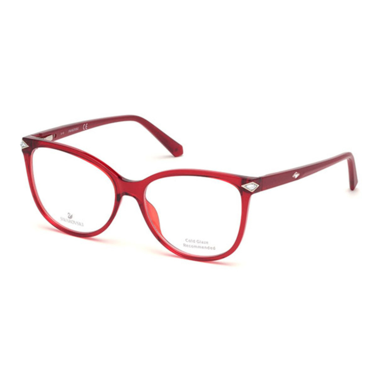 Swarovski Ladies Red Rectangular Eyeglass Frames Sk5283 F06954 