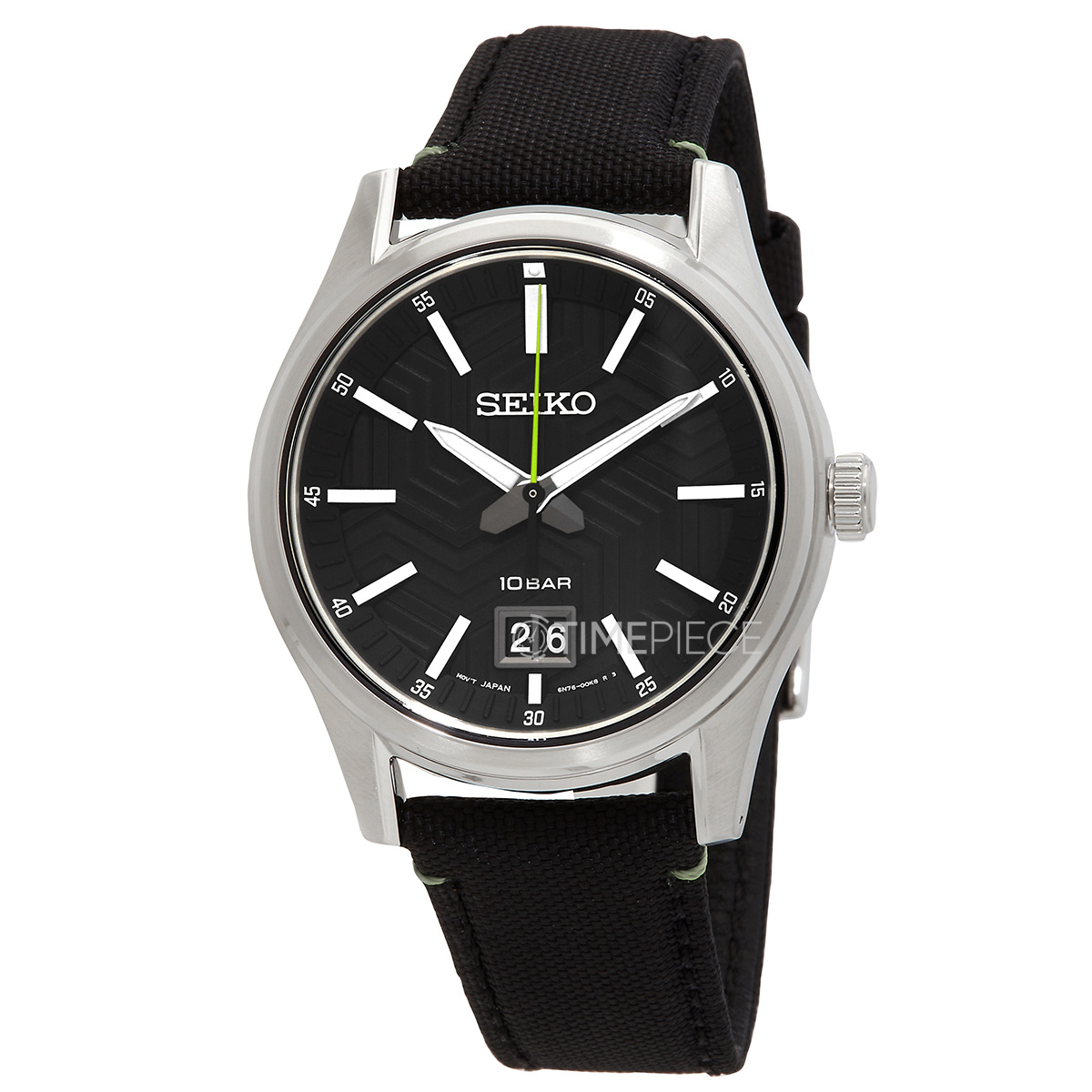 Seiko Big Date Quartz Black Dial Mens Watch SUR517P1