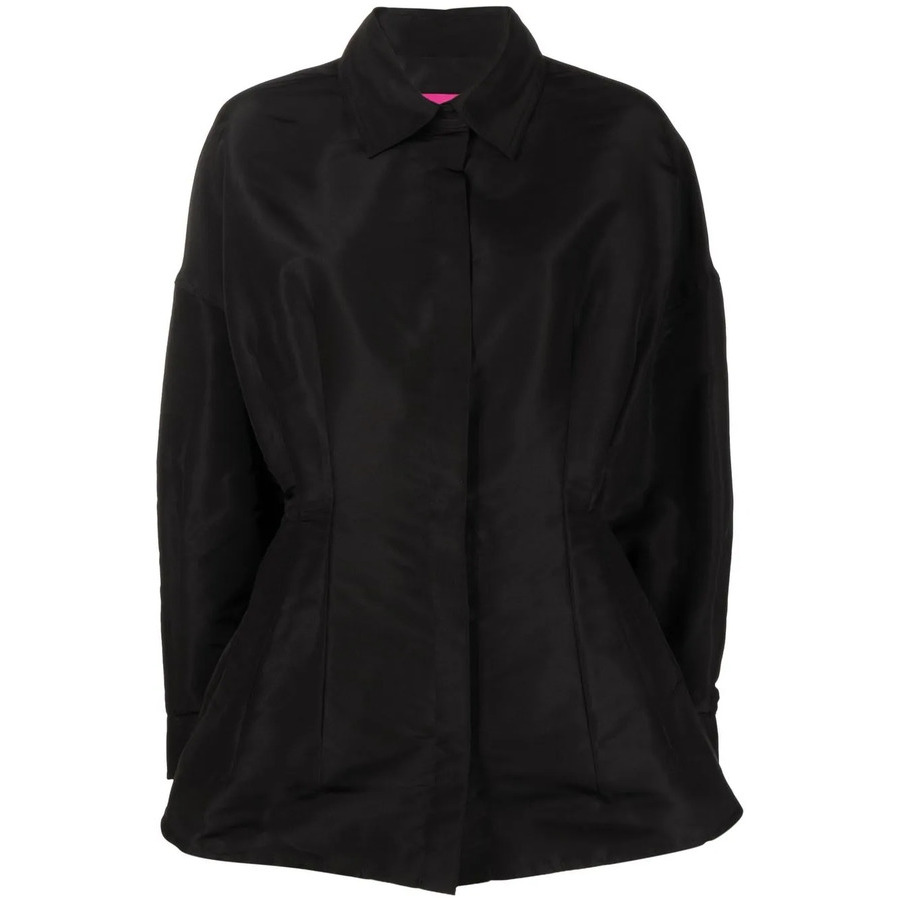 Valentino Garavani Gathered-Detail Faille Shirt Jacket