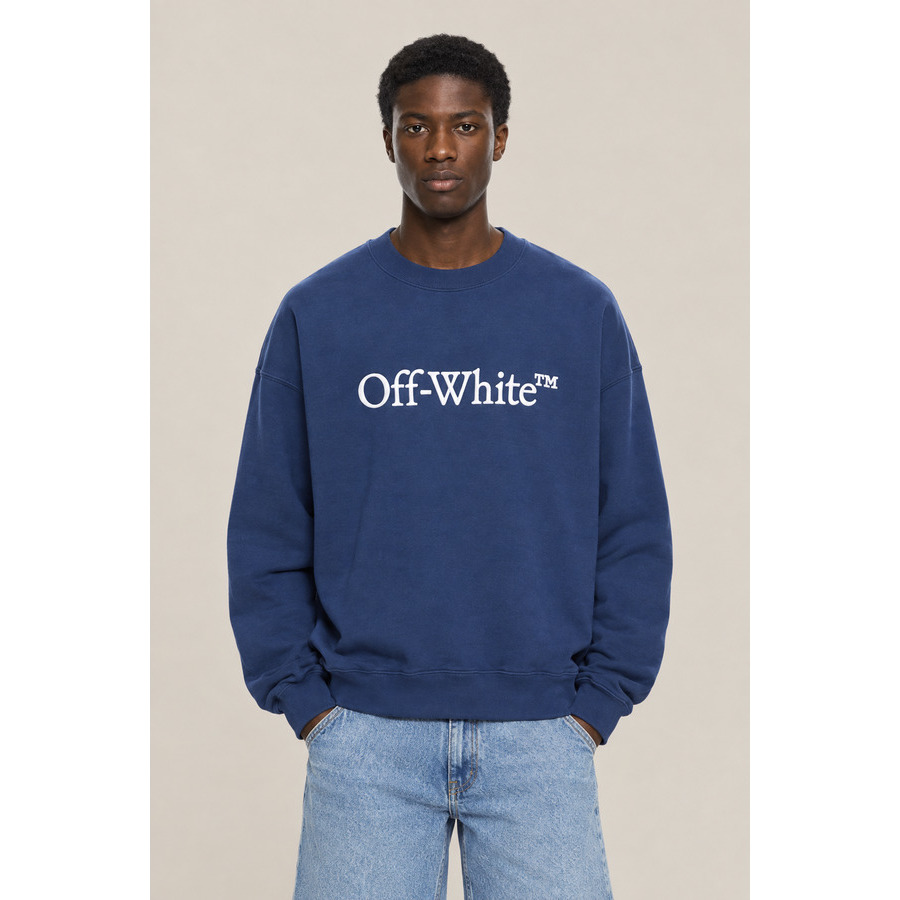 Off-White Mens Black Cotton Crewneck Sweater