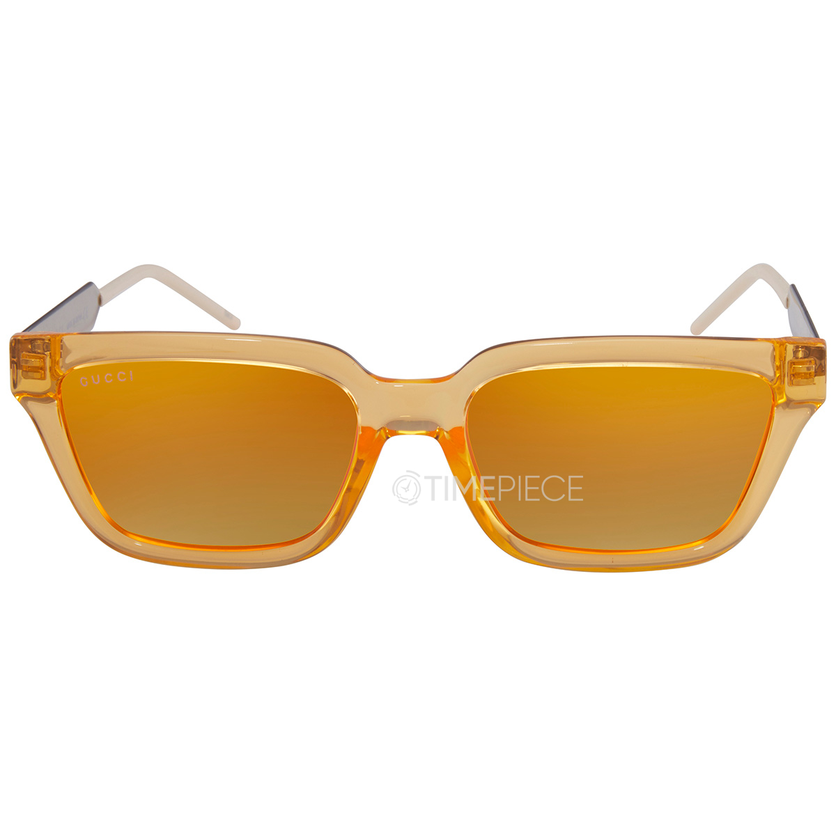 Gucci Orange Mirror Rectangular Mens Sunglasses GG0975S 004 55