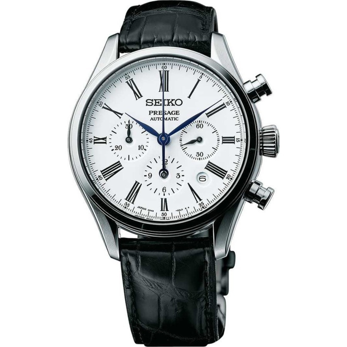 Seiko Presage Luxe Chronograph Automatic White Dial Mens Watch SRQ023