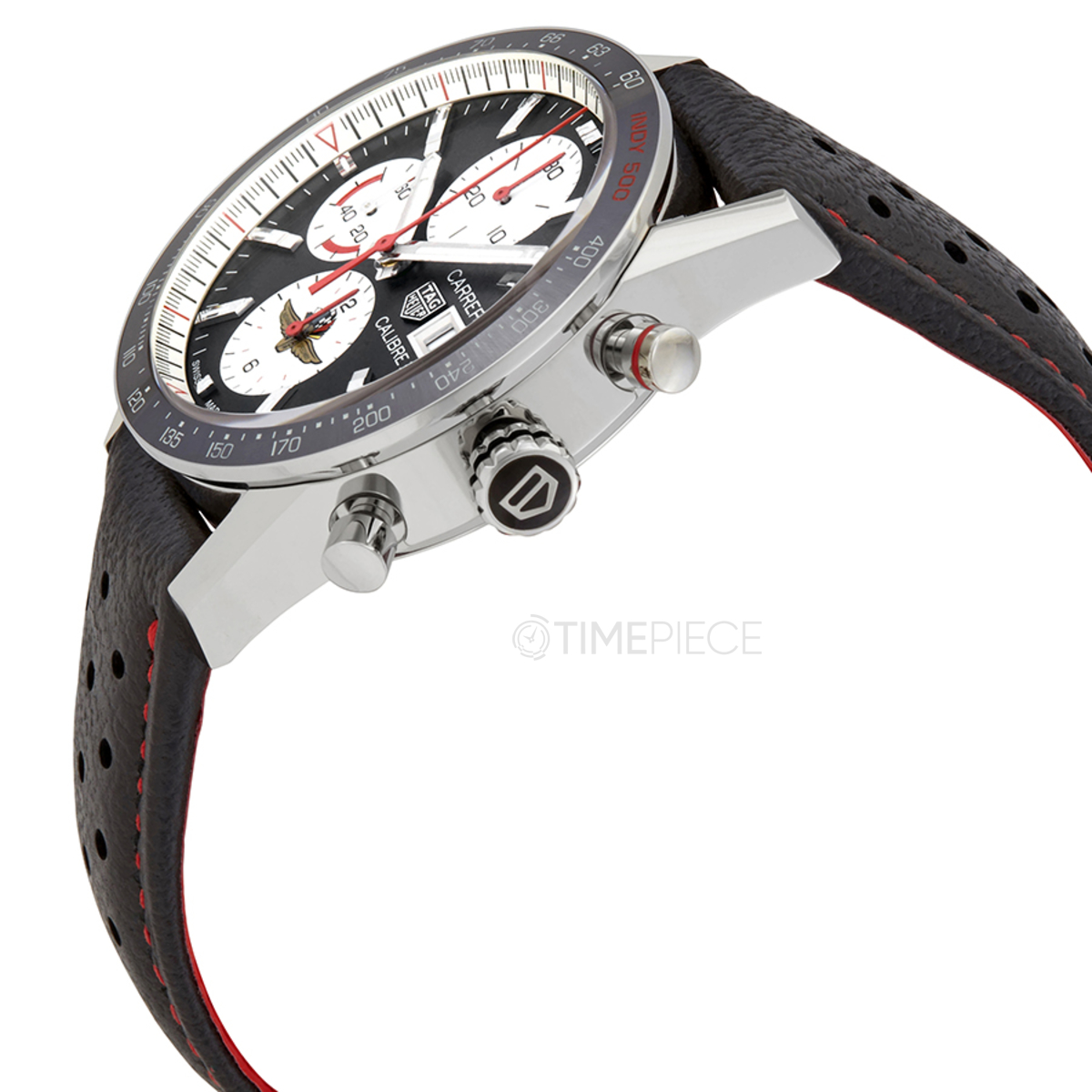 Tag Heuer Men's CV201AS.FC6429 Carrera Chronograph Black Leather Watch