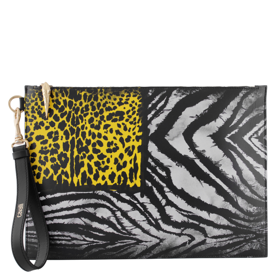 Roberto Cavalli Black Leather Pouch