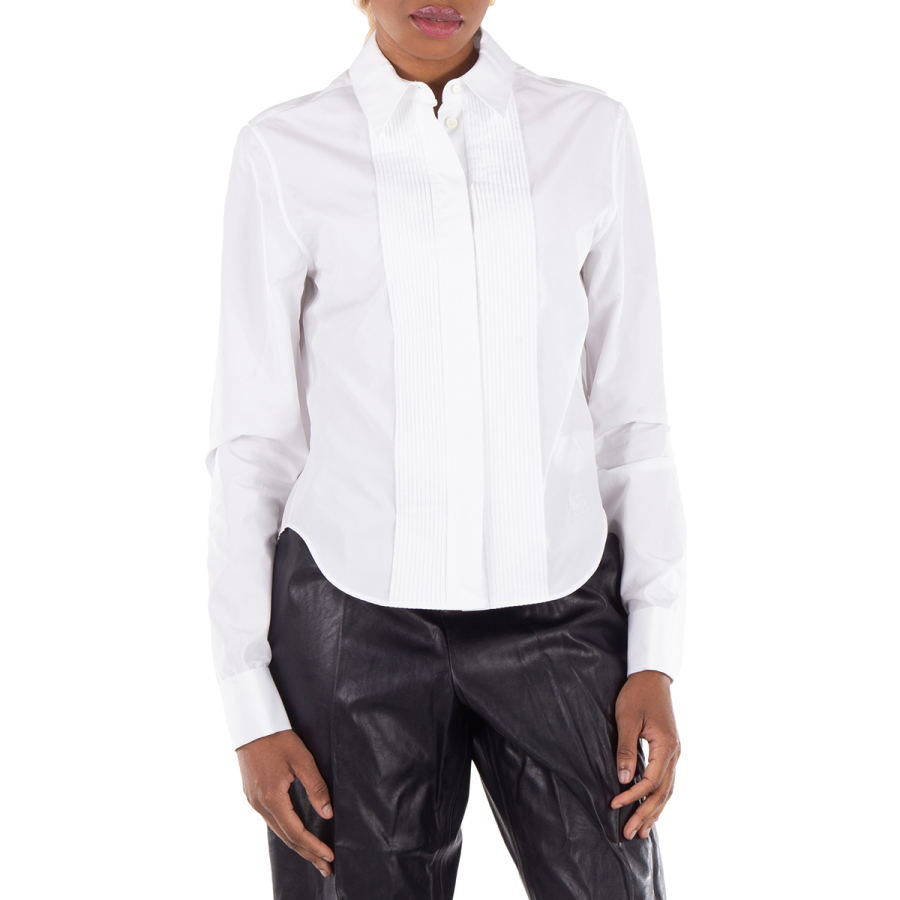 Loewe Front Button Pleated Cotton Shirt