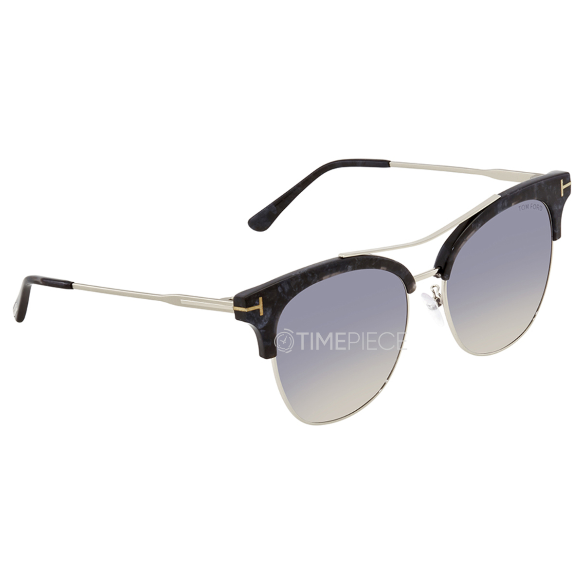 Tom Ford Flash CR39-Plastic Gray Gradient/Silver Flash Square Ladies  Sunglasses FT0549-K 05C 56