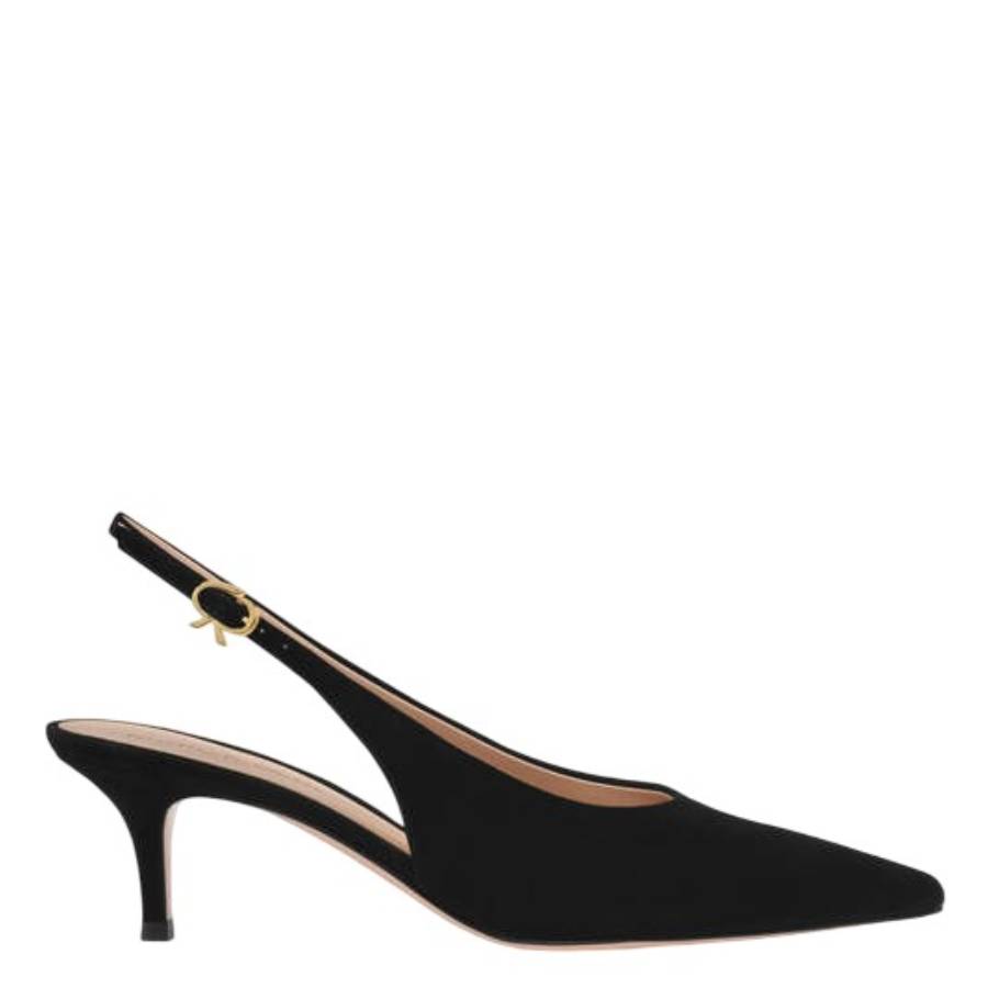 Gianvito Rossi Robbie Sling 55 Suede Slingback Pumps