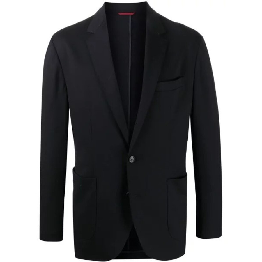 Brunello Cucinelli Mens Navy Wool Single Breasted Blazer