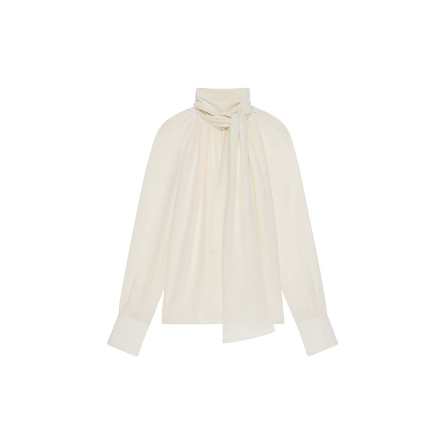Givenchy Blouse With Knot Collar_Eggshell, Brand Size 34 (US Size 0)