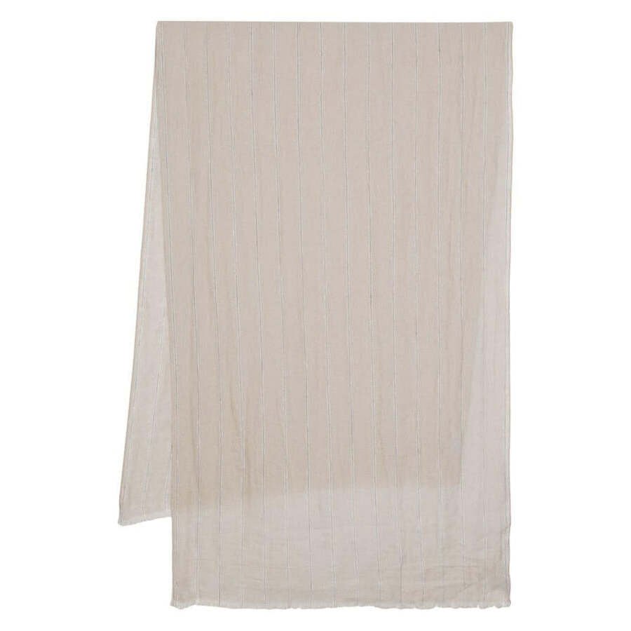 Brunello Cucinelli Beige Striped Lightweight Scarf, Brand Size OS (US Size OS)