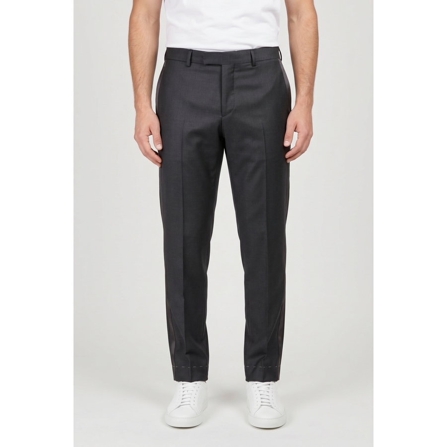 Brunello Cucinelli Dark Grey Wool Blend Trousers