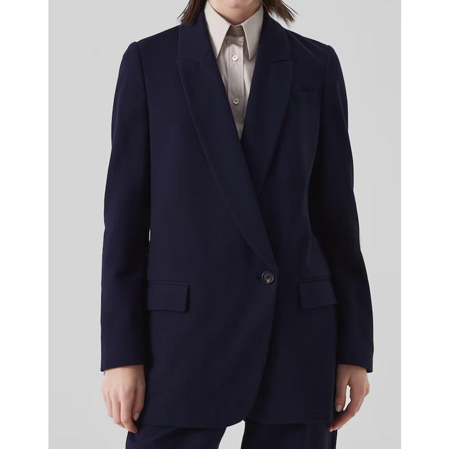 Brunello Cucinelli Blue Deconstructed Tailored Jacket