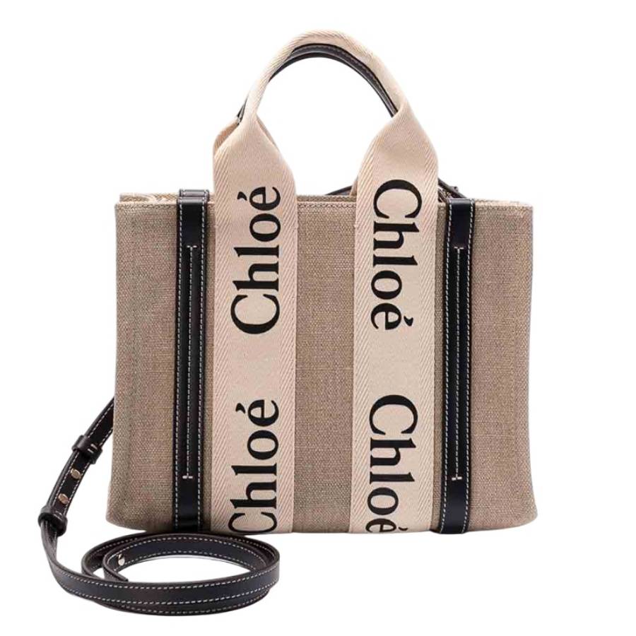 Woody linen canvas and leather crossbody bag - CHLOE' - gender_Woman