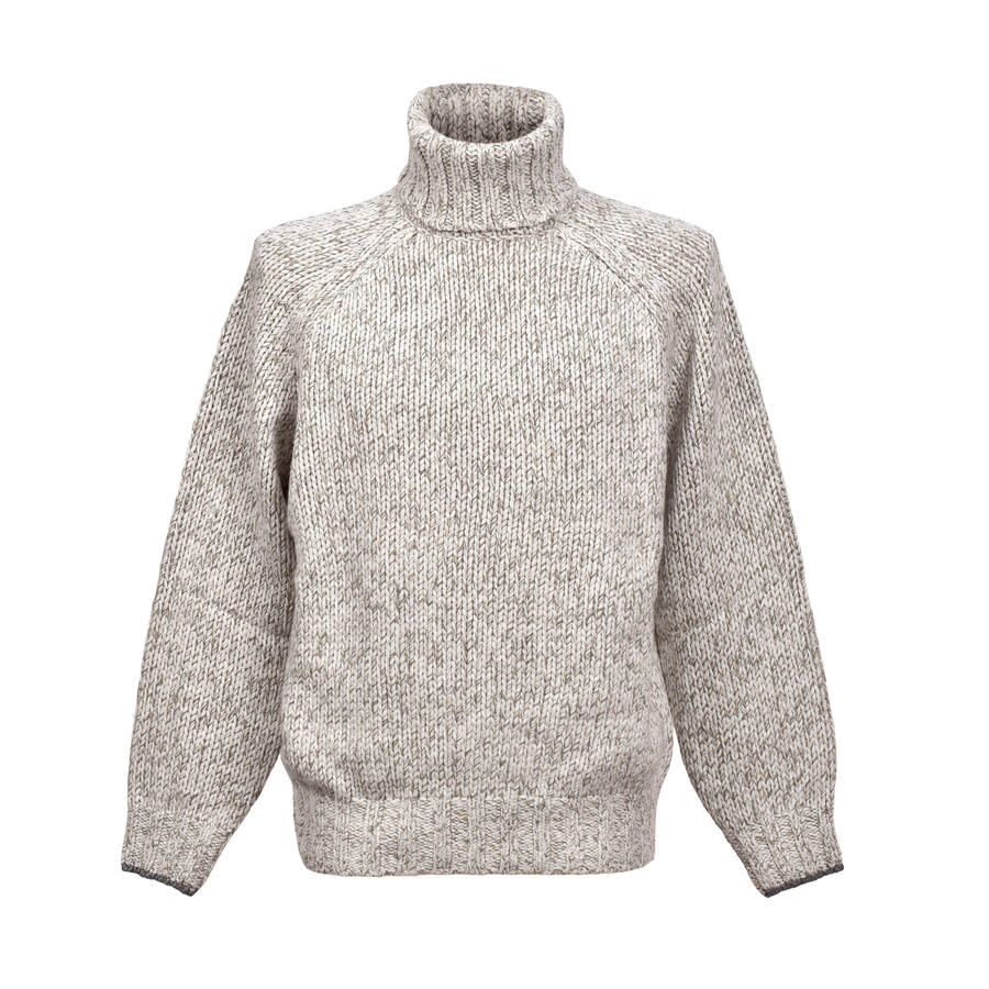 Brunello Cucinelli Gray Cashmere Knit Turtleneck Sweater