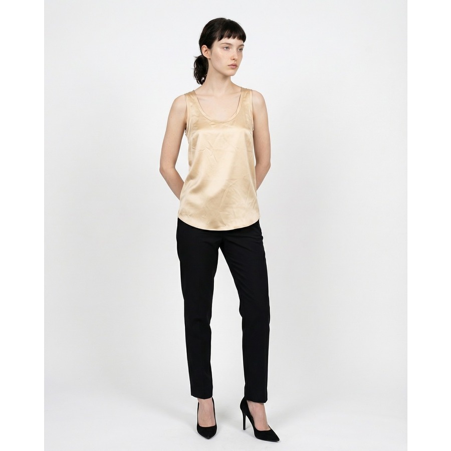 Brunello Cucinelli Cream Silk Tank Top