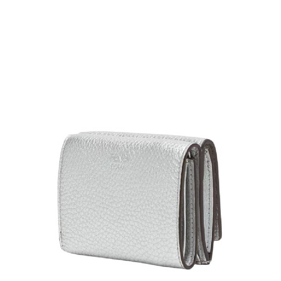 Fendi Argento/Palladio Ladies Peekaboo Micro Tri-fold Wallet