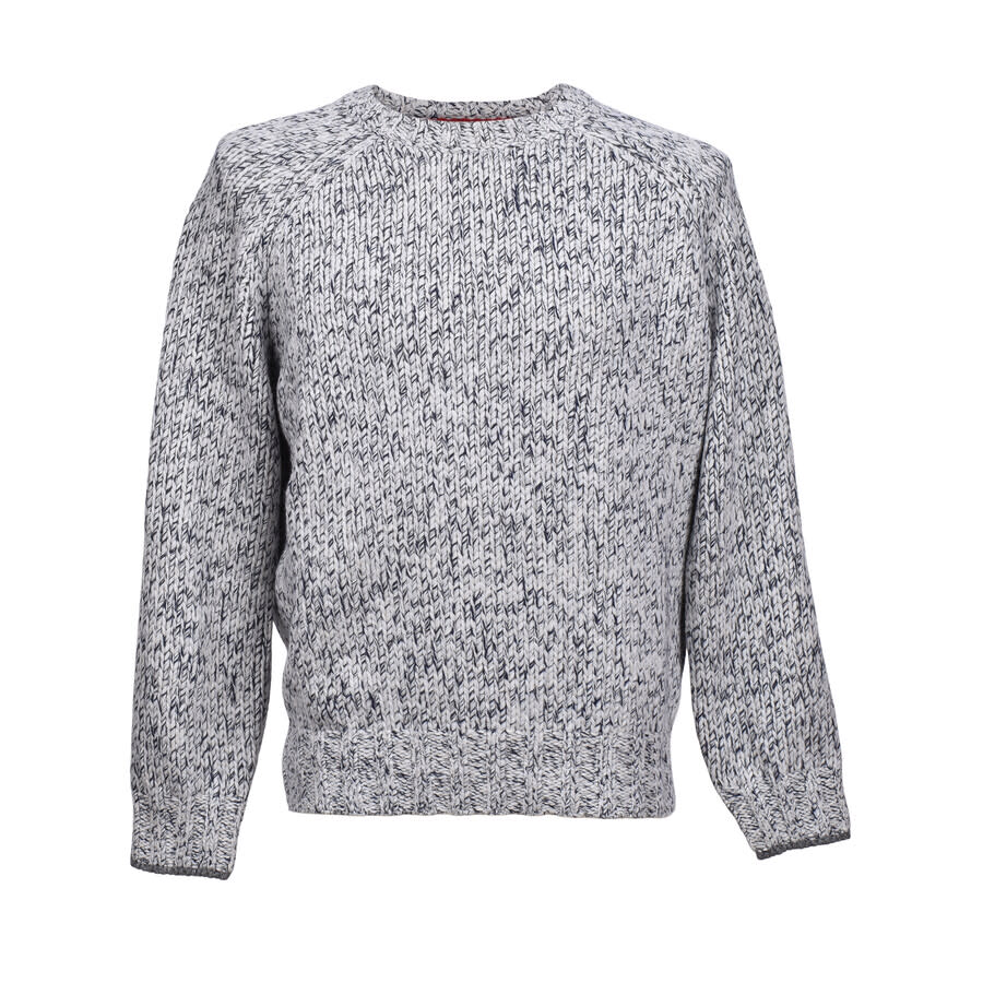 Brunello Cucinelli Textured Knit Wool-Silk Sweater — Gray