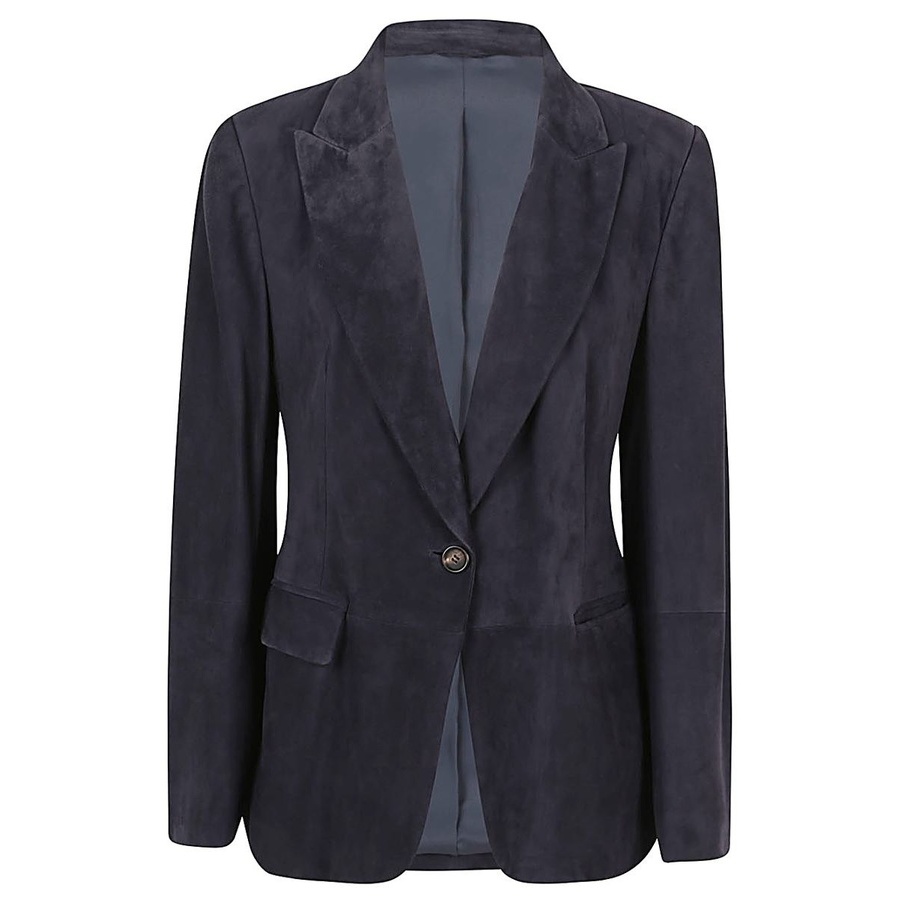 Brunello Cucinelli Women's Night Sky Suede Single Button Jacket