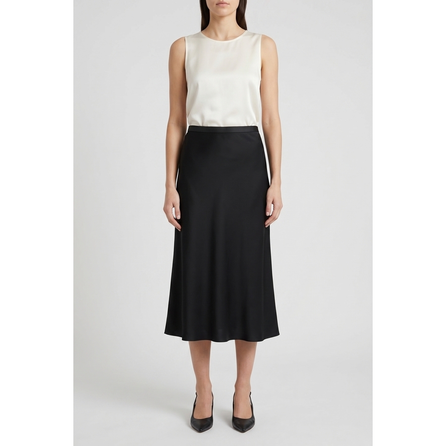 Brunello Cucinelli Woblack Silk Blend Midi Skirt
