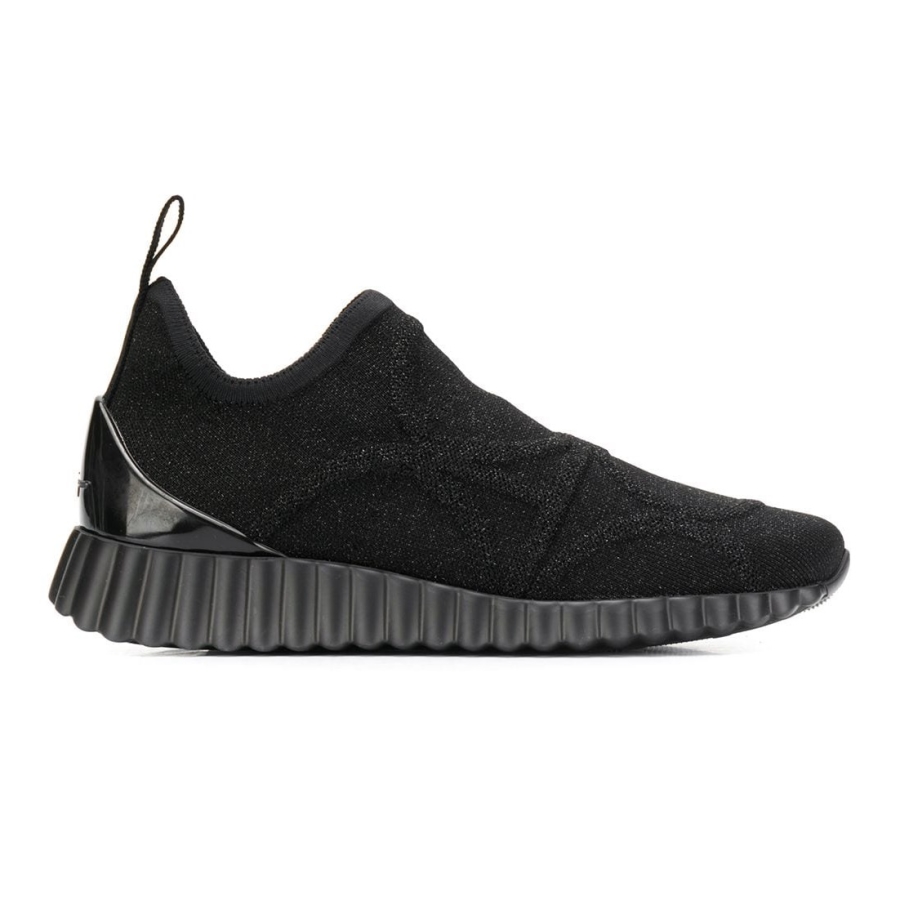 Salvatore Ferragamo Wavy Sole Low-top Sneakers In Black