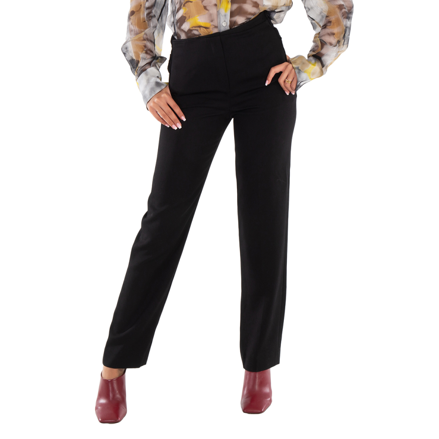 Burberry Natasha Ruched-Waist Wool Tailored Trousers
