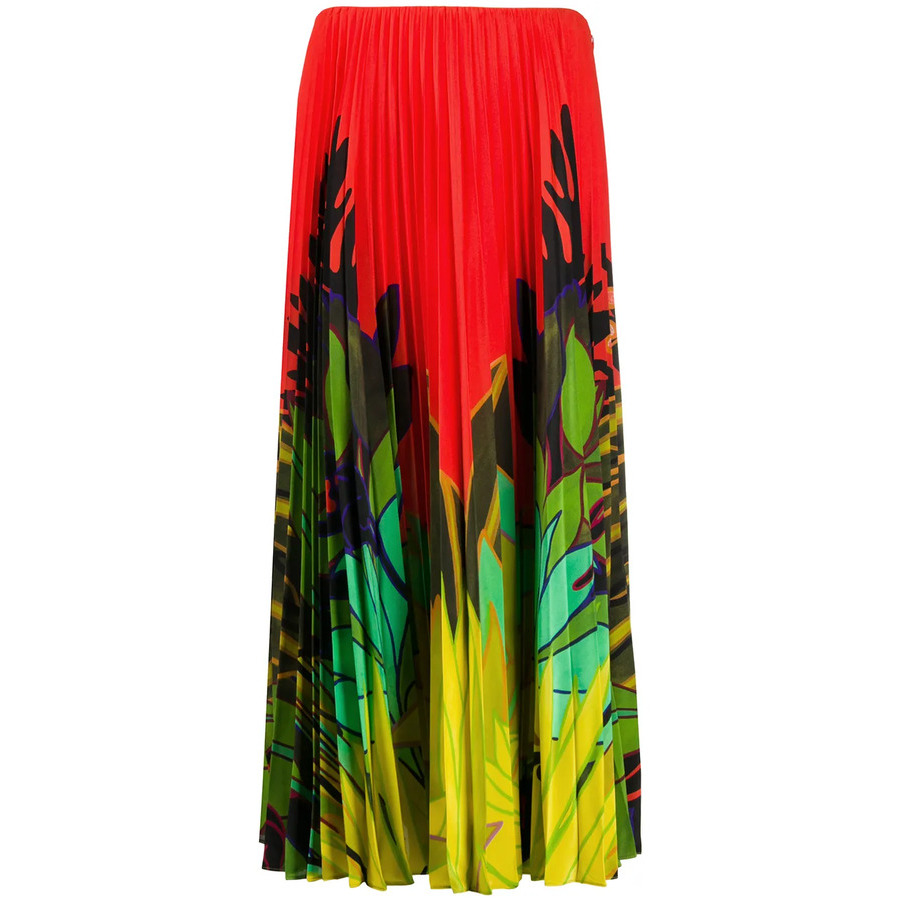 Valentino Garavani Mirrored Monkeys Forest Pleated Skirt