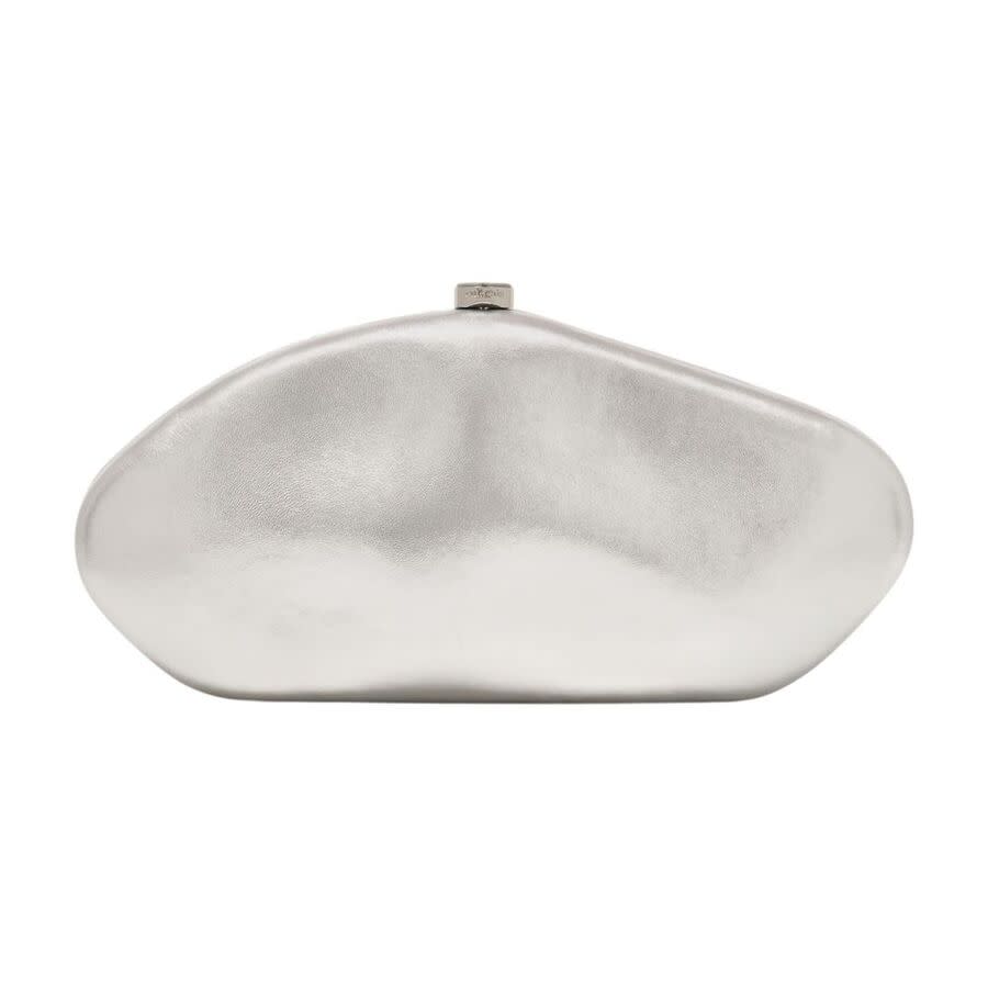 Cult Gaia Caldera Clutch  Silver