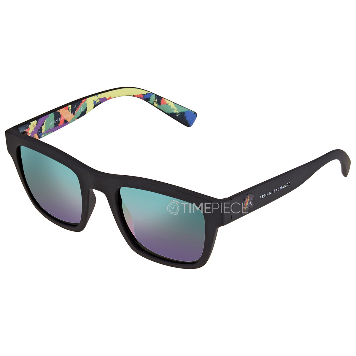 Armani Exchange Mirror Multicolor Square Unisex Sunglasses AX4088S 8326P3 52