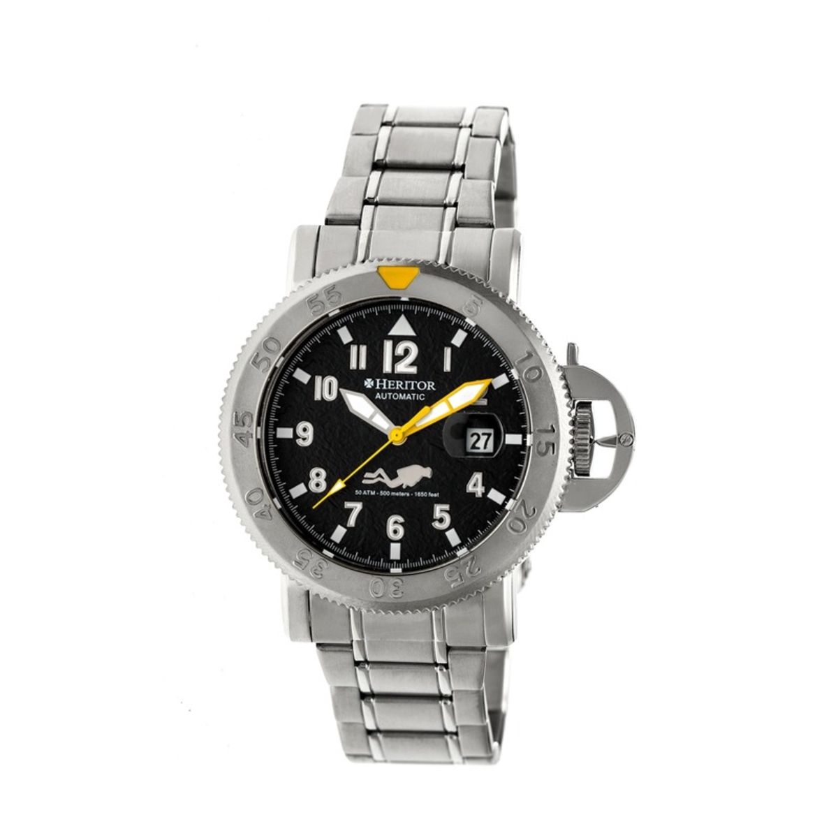 Heritor Cahill Black Hammered Finish Slate Dial Automatic Mens