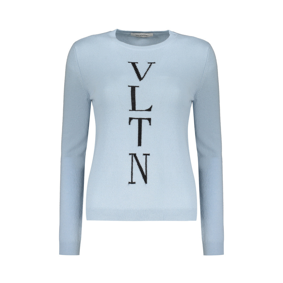 Valentino Women'S Light Blue Wool Sweater, Size 42